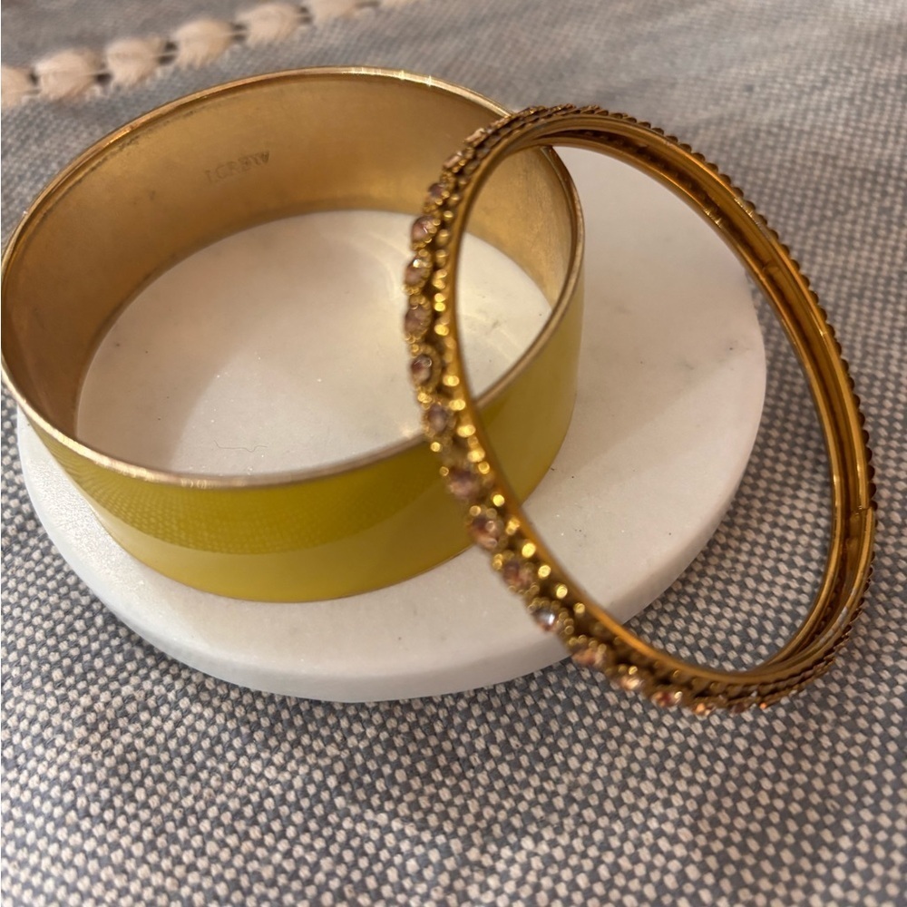 Chic 6-6.5” Gold and Yellow Bracelet Duo